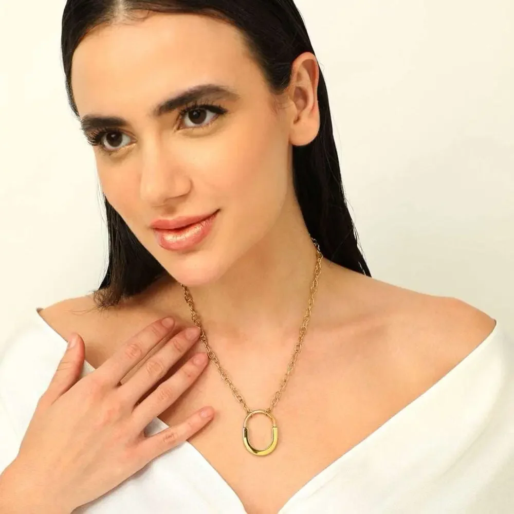 18K Gold Plated Equestrian Link Necklace